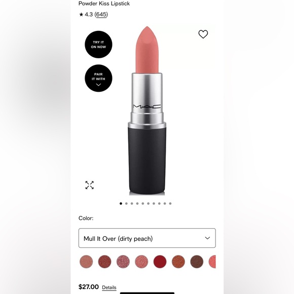 BNIB MAC Powder Kiss Lipstick in Mull it Over - Picture 1 of 6